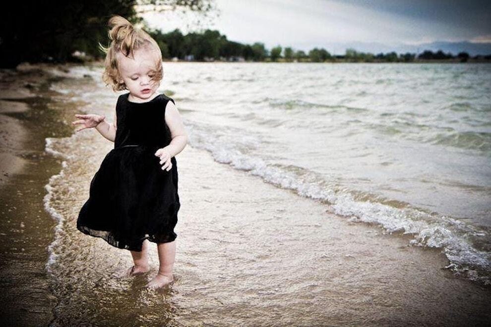 Betty Anne Markwardt walks on the sands at Union Reservoir