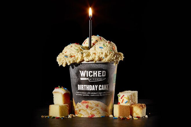 Go plant-based for your birthday with Wicked Kitchen Birthday Cake Ice Dream