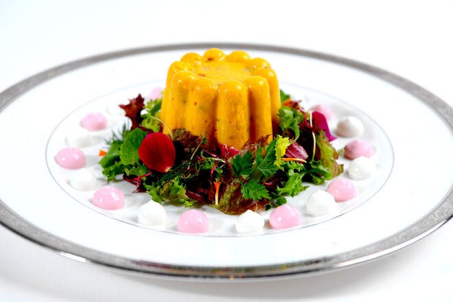 Pietro Leemann's squash and mushroom aspic