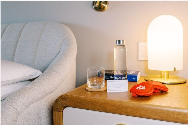 Sleep masks are just one amenity at the Virgin Hotel in Dallas