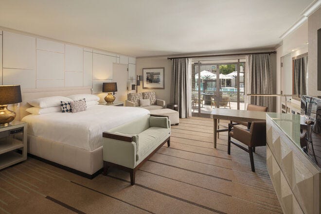 A relaxing room at the Arizona Biltmore in Phoenix promotes deep sleep