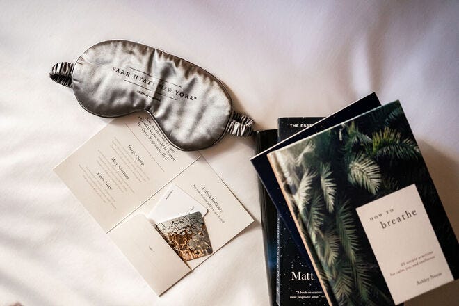 Masks are just one of the sleep amenities available at the Park Hyatt New York