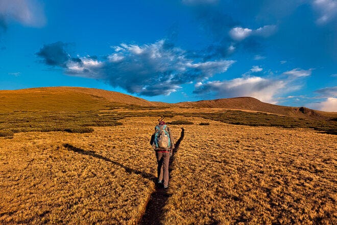 The treeless Snow Mesa is a Colorado Trail highlight