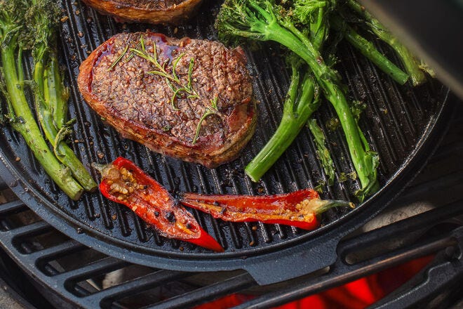 Grill one of the best Big Green Egg steaks: filet mignon with herb butter