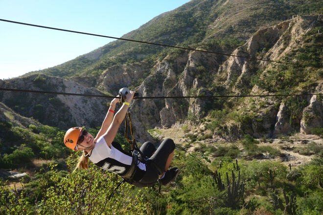 Test your skills at an aerial adventure park