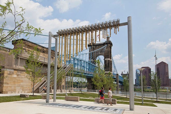 Enjoy gorgeous waterfront views at Smale Riverfront Park