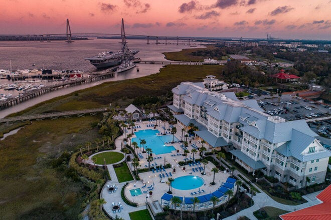 Boaters can dock at The Beach Club at Charleston Harbor Resort & Marina