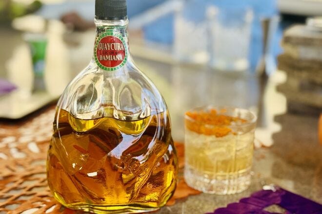 Guaycura Distillery's damiana liqueur is famous for its voluptuous bottle and taste